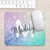 Farbiger Glitzer Hübsch Bokeh Mit Monogramm Mousepad
