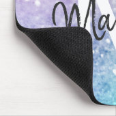 Farbiger Glitzer Hübsch Bokeh Mit Monogramm Mousepad (Ecke)