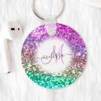 Farbiger Glitzer Mermaid Monogram Name