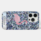 Farbiger Glitzer Pink Flamingos Case-Mate iPhone Hülle (Rückseite (Horizontal))