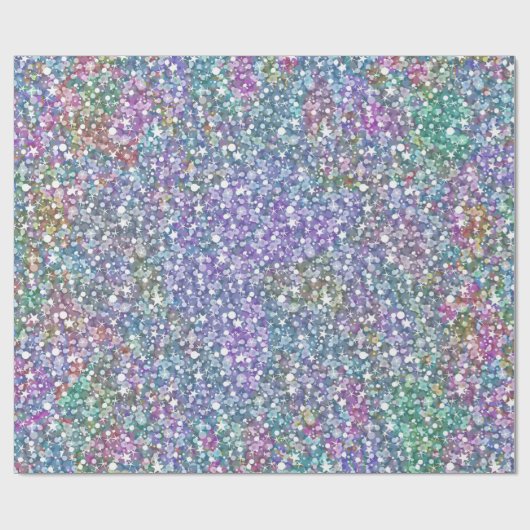 Farbiger Glitzer Print Geschenkpapier (Flach)