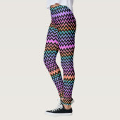 Farbiger Glitzer und Zickzack Schwarz Leggings (Links)