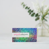 Farbiger Glitzer Weißer Hintergrund Visitenkarte (Stehend Vorderseite)
