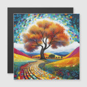 Farbiger glücklicher Baum Magnetkarte (Vorne/Hinten)