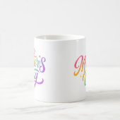 Farbiger Glücklicher Muttertag Regenbogen-Kalligra Kaffeetasse (Mittel)