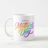 Farbiger Glücklicher Muttertag Regenbogen-Kalligra Kaffeetasse (Links)