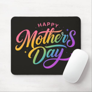 Farbiger Glücklicher Muttertag Regenbogen-Kalligra Mousepad