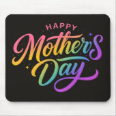 Farbiger Glücklicher Muttertag Regenbogen-Kalligra Mousepad (Vorne)
