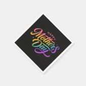 Farbiger Glücklicher Muttertag Regenbogen-Kalligra Serviette (Ecke)
