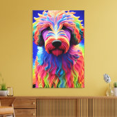 Farbiger Goldendoodle-Hund Abstrakt Leinwanddruck (Insitu (Wohnzimmer))