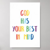 Farbiger Gott hat dein bestes im Kopf Poster (Vorne)