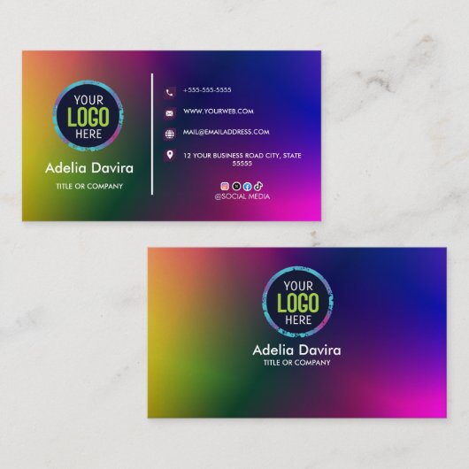 Farbiger Gradient Geschäfts Karte Modernes Design (Vorne/Hinten)