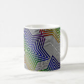 Farbiger grafischer Regenbogenstern-Kaffeetee Kaffeetasse (VorderseiteRechts)