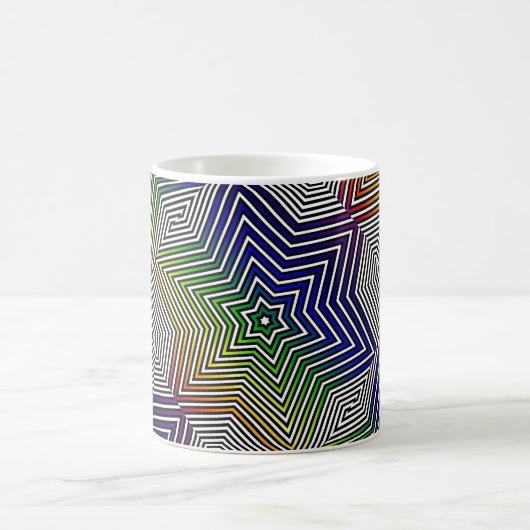 Farbiger grafischer Regenbogenstern-Kaffeetee Kaffeetasse (Mittel)