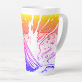 Farbiger grafischer Stil Pinsel Farbe Spritzer Milchtasse (Rechte Ecke)
