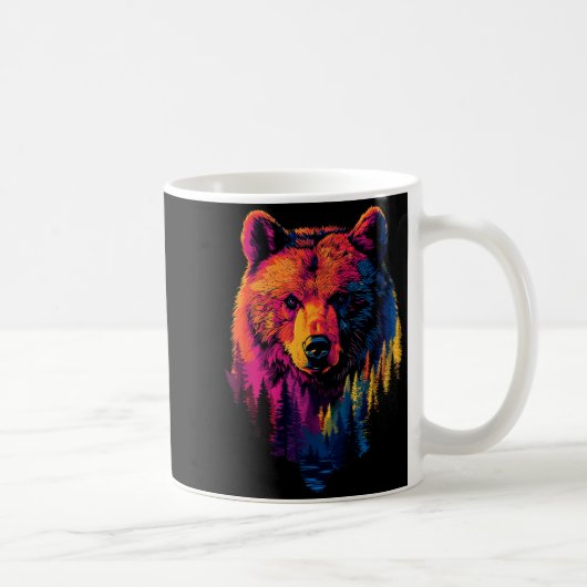 Farbiger Grizzly Kaffeetasse (Rechts)