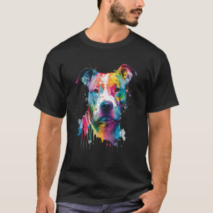 Farbiger Grubenbull Terrier Hund Liebe oder Vater  T-Shirt