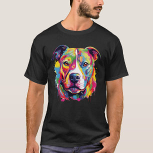 Farbiger Grubenbull Terrier Hund Liebe oder Vater T-Shirt