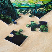 Farbiger grüner keltischer Baum des Lebens Puzzle (Seite)