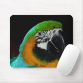 Farbiger Grüner Papagei Mousepad (Mit Mouse)