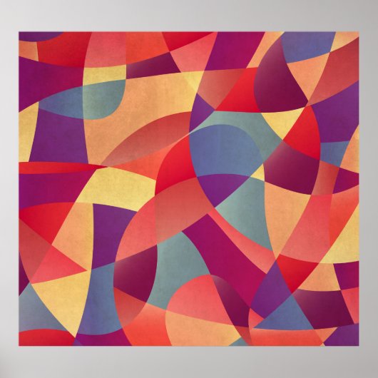 Farbiger Grunge: Hintergrund geometrischer Dreieck Poster (Vorne)