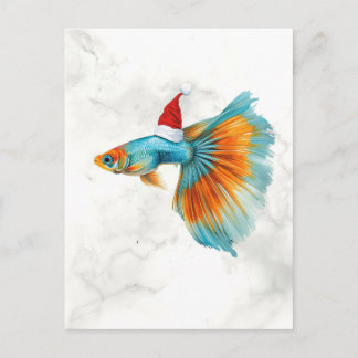 Farbiger Guppy-Fisch-Weihnachten Feiertagspostkarte