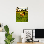 Farbiger Hahn Farmleben Foto Poster (Heimbüro)