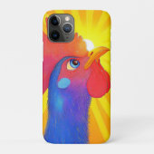 Farbiger Hahn mit Sonnenstrahlen Case-Mate iPhone Hülle (Rückseite)