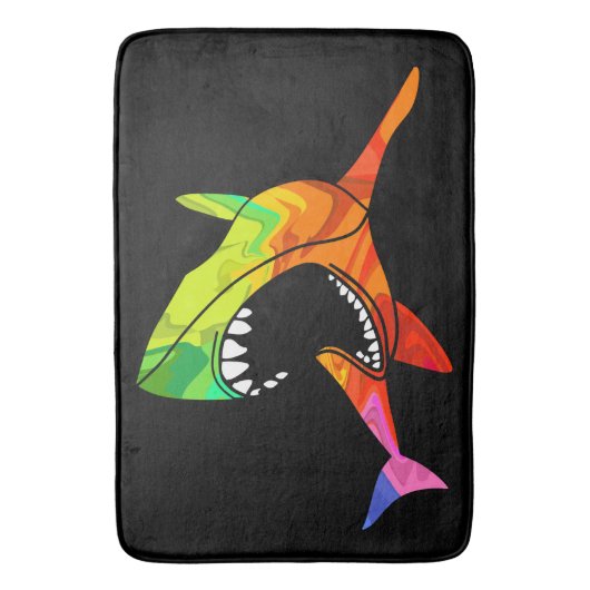 Farbiger Hai Badematte (Vorderseite Vertikal)