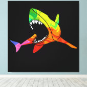 Farbiger Hai Leinwanddruck (Insitu (Holzboden))