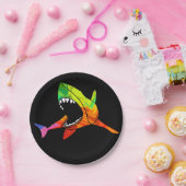 Farbiger Hai Pappteller (Party)