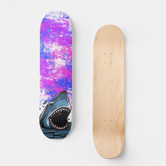 Farbiger Hai Skateboard (Vorderseite)