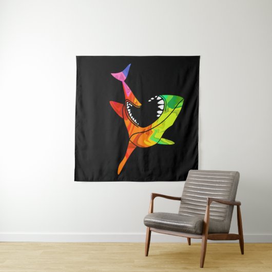 Farbiger Hai Wandteppich (Beispiel (Horizontal))