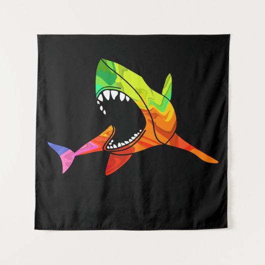 Farbiger Hai Wandteppich (Vorderseite)