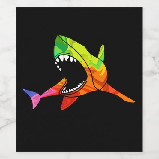 Farbiger Hai Weinetikett (Einzelnes Label)