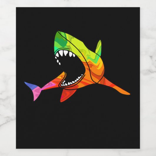 Farbiger Hai Weinetikett (Einzelnes Label)