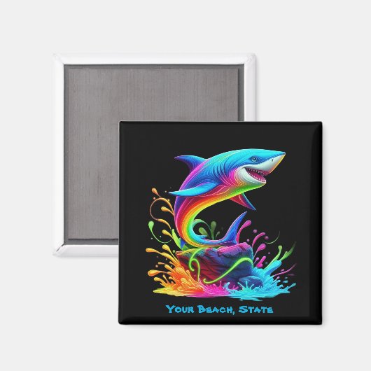 Farbiger Haifisch Magnet (Vorderseite/Rückseite)