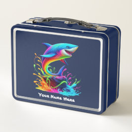 Farbiger Haifisch Metall Brotdose