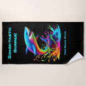 Farbiger Haifisch Strandtuch (Vorderseite)