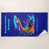 Farbiger Haifisch Strandtuch (Vorderseite)