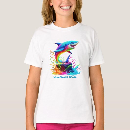 Farbiger Haifisch T-Shirt (Vorderseite)