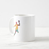 Farbiger Handballspieler Kaffeetasse (Vorderseite Links)