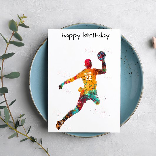 Farbiger Handballspieler Karte