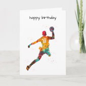 Farbiger Handballspieler Karte (Vorderseite)
