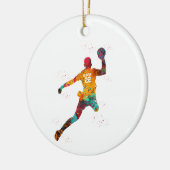 Farbiger Handballspieler Keramik Ornament (Links)