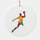 Farbiger Handballspieler Keramik Ornament (Hinten)