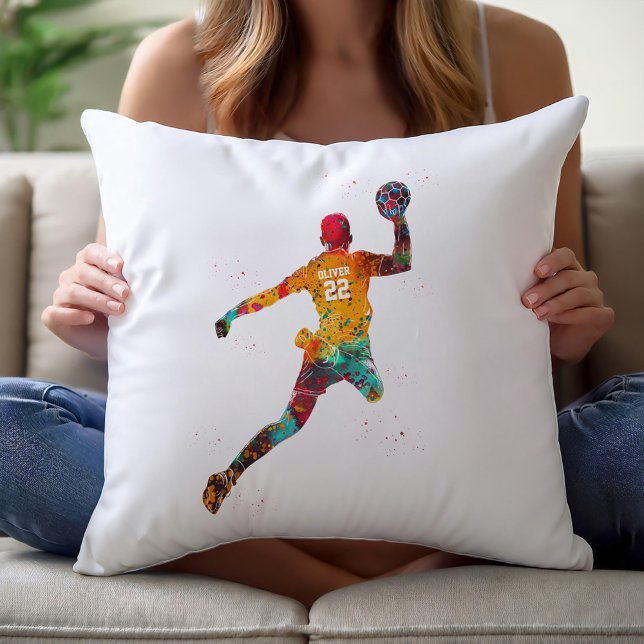 Farbiger Handballspieler Kissen (Von Creator hochgeladen)