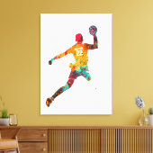 Farbiger Handballspieler Leinwanddruck (Insitu (Wohnzimmer))