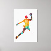Farbiger Handballspieler Leinwanddruck (Vorderseite)