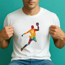 Farbiger Handballspieler T-Shirt